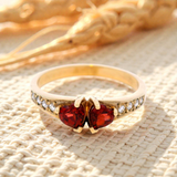 Hanh Finished Garnet And Diamond Dress Ring