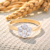 9 Carat Yellow Gold Cubic Zirconia Cluster Dress Ring