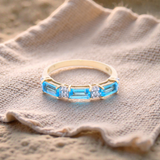 Blue Topaz & Diamond Dress Ring