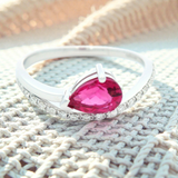 Pink Tourmaline Dress Ring with Diamond and Set in White Gold