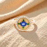 Sapphire Set in Yellow Gold Ring