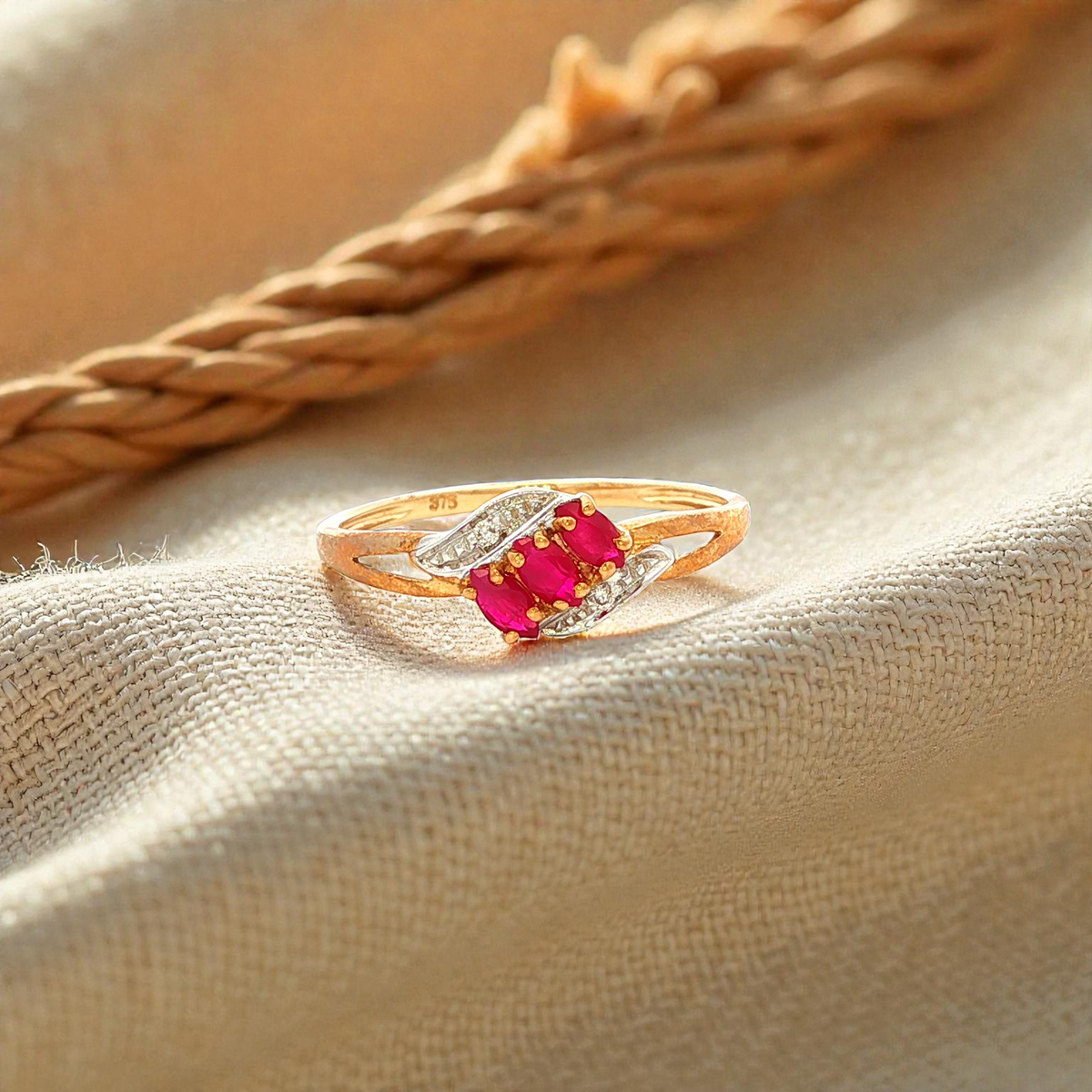 Ruby and Diamond Ring in Yellow Gold