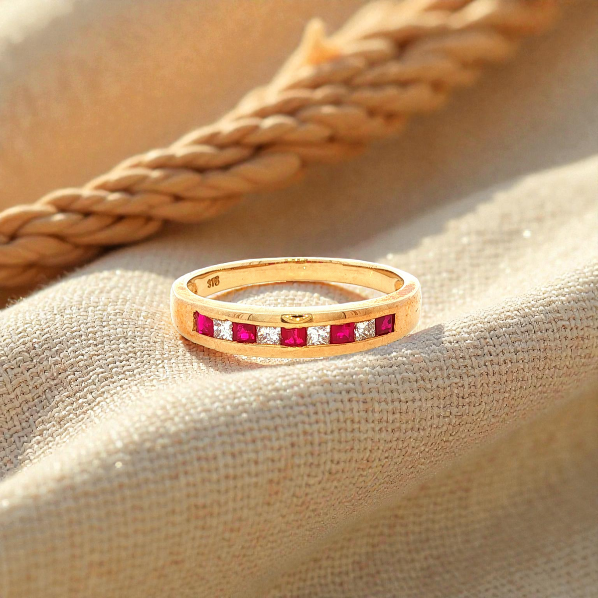 Ruby and Diamond Ring in Yellow Gold