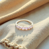 Pink Sapphire Baguette and Diamond Dress Ring