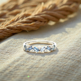 Ceylon Sapphire Baguette and Diamond Dress Ring White Gold