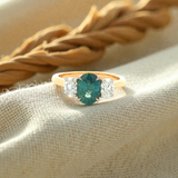 Grey Steely Ceylon Sapphire and Natural Diamond Dress Ring in Yellow Gold