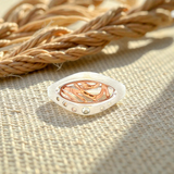 Rose Gold & Rhodium Plated Sterling Silver White Sapphire Ring