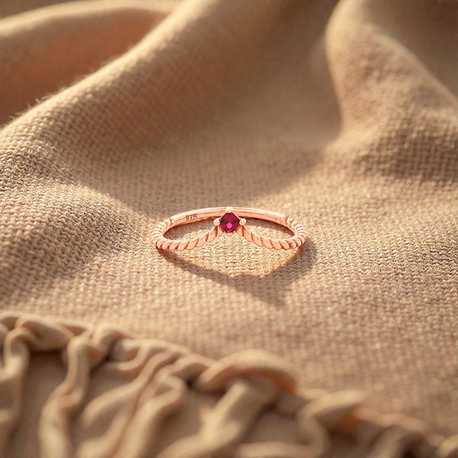 Rhodolite Garnet Ring in Rose Gold