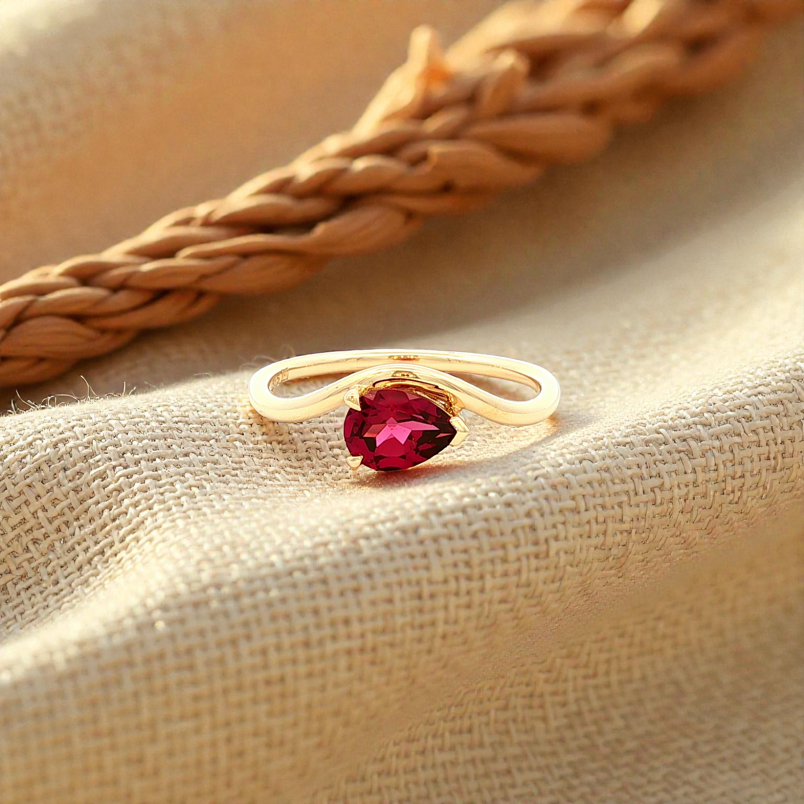 Rhodilite Garnet Dress Ring in Yellow Gold
