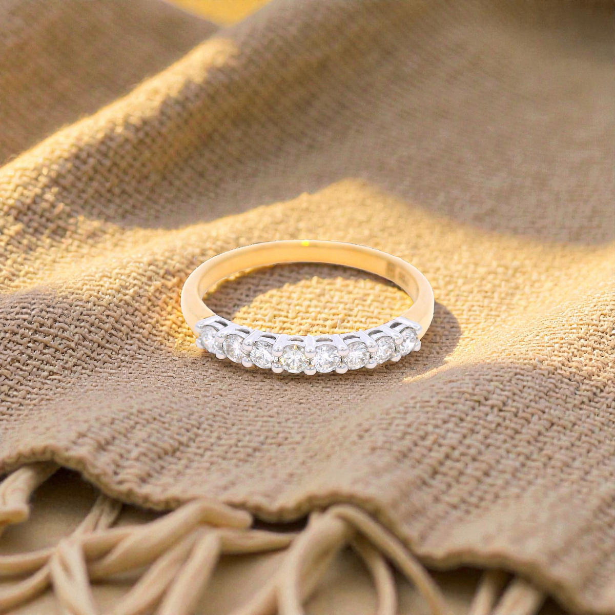 Diamond Claw Set Wedder in 18ct Two-Tone Gold