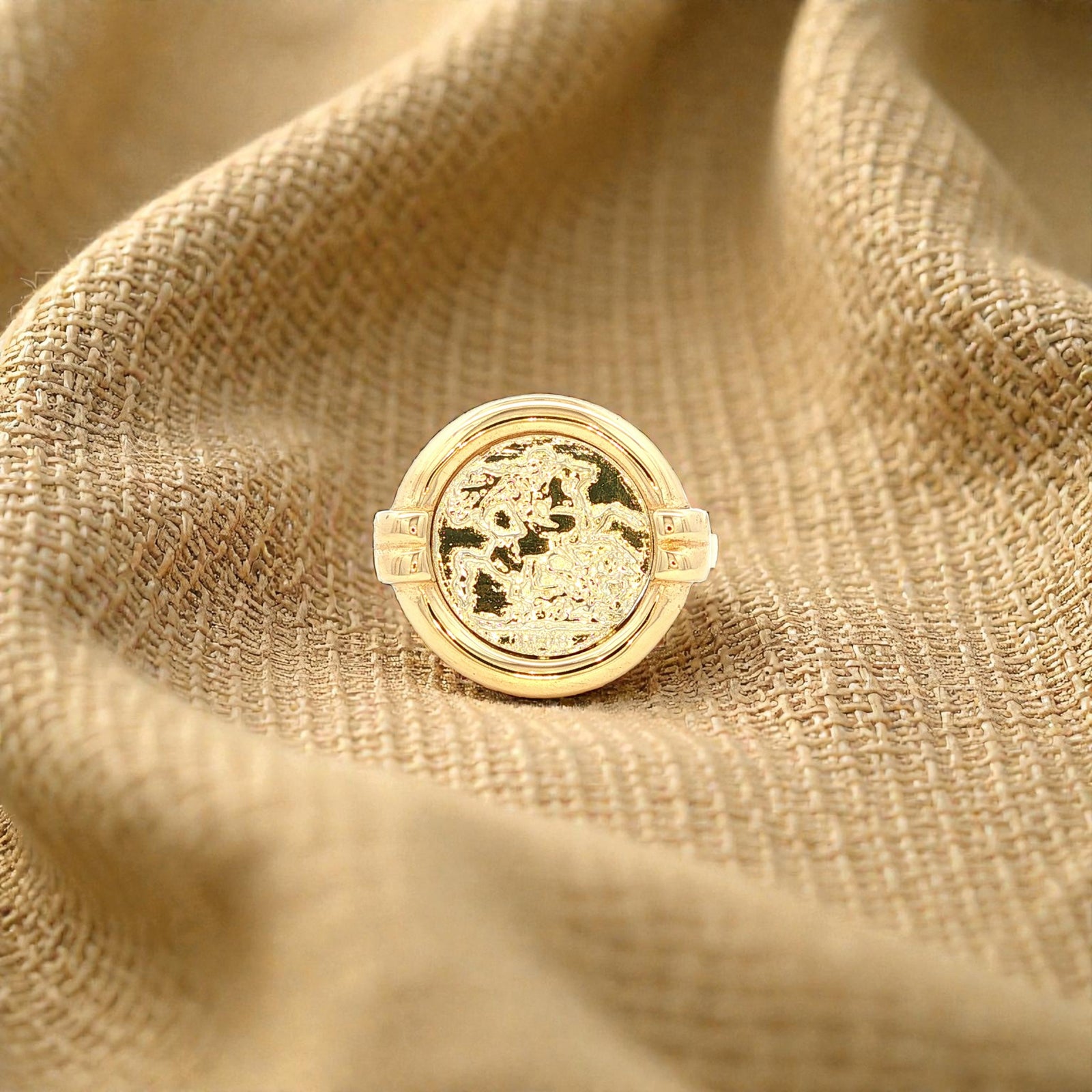 Sovereign Coin Ring in Yellow Gold