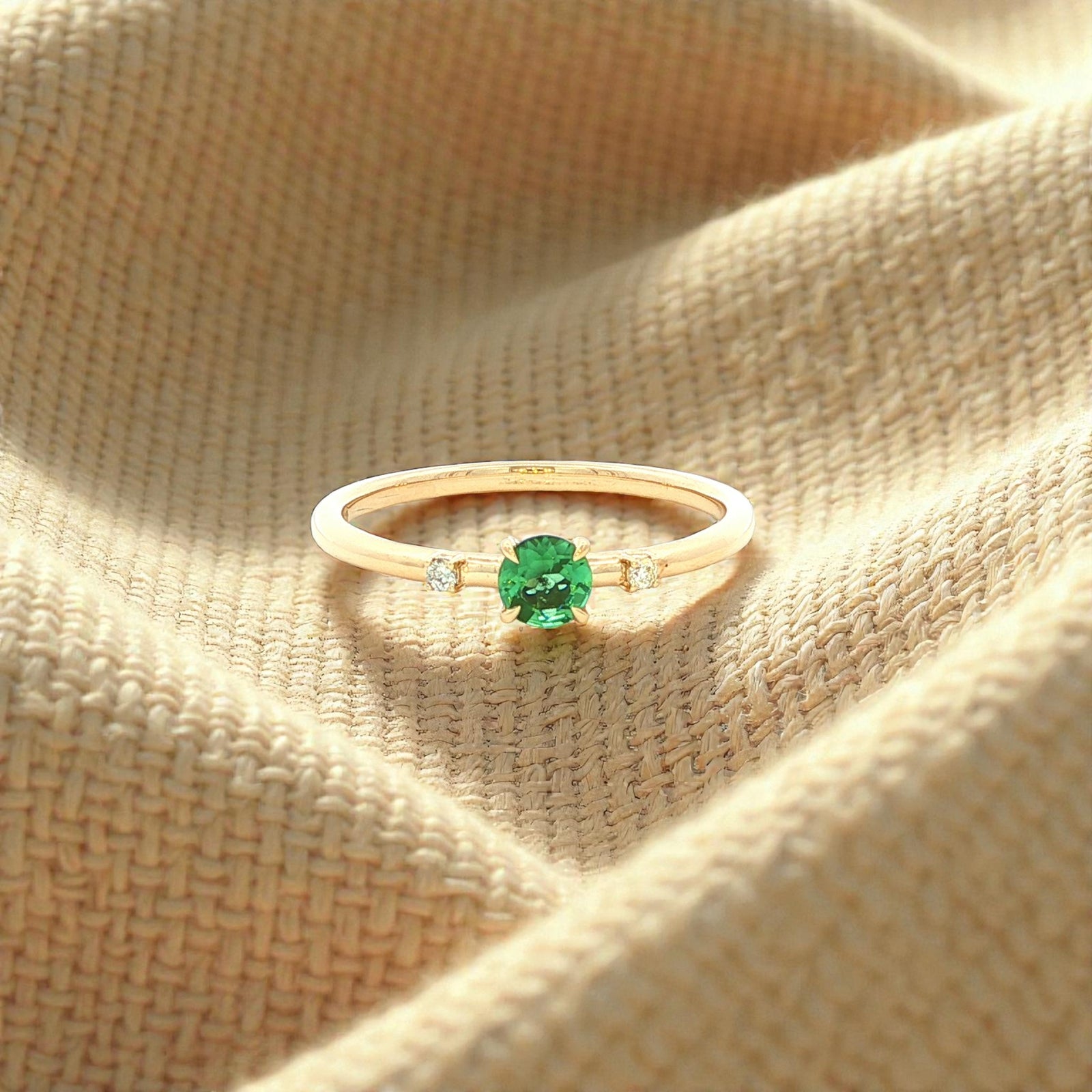 Diamond and Tourmaline Dress Ring in Yellow Gold