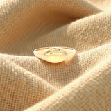 Horizontal Oval Signet Dress Ring in Yellow Gold