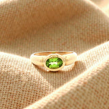 Peridot Dress Ring in Yellow Gold