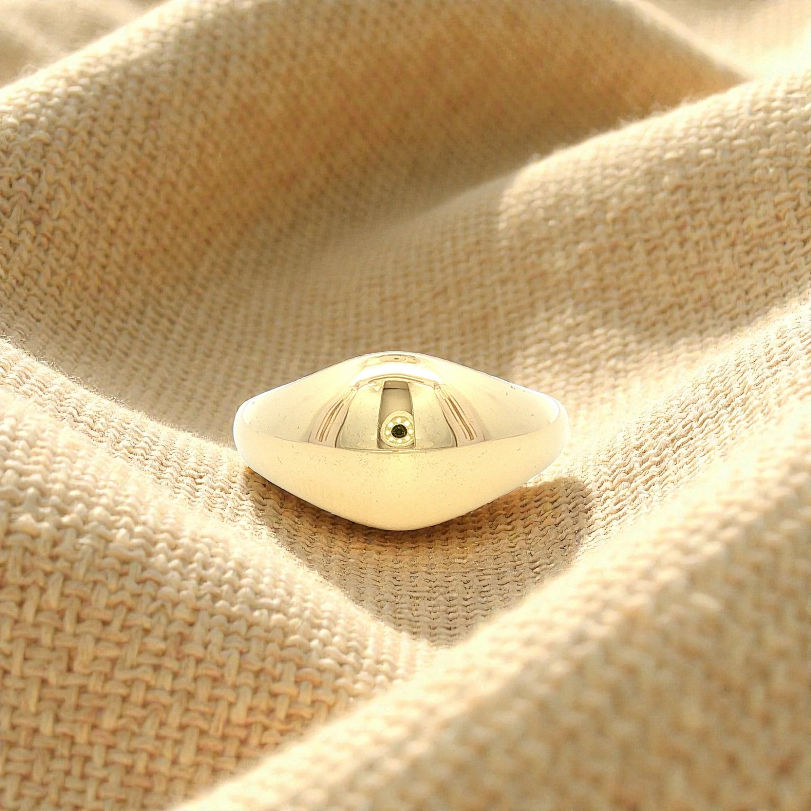 Plain Med Dome Ring in Yellow Gold