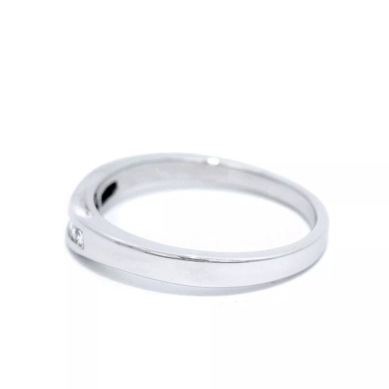 Diamond Princess Cut Channel Set Curved Eternity Ring in White Gold