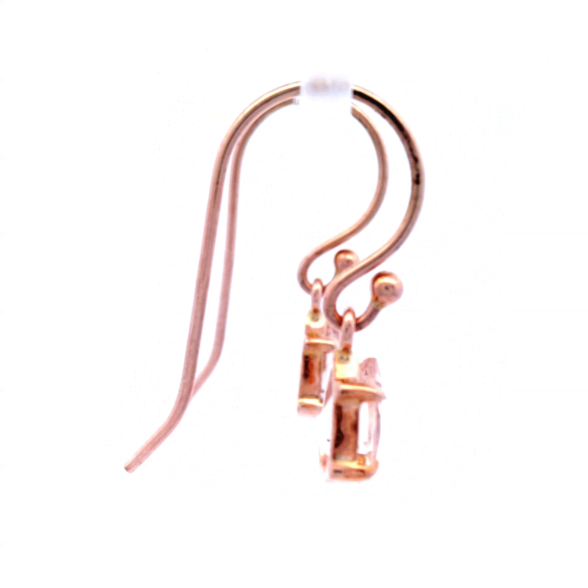 Morganite Shepered Hook Earrings in Rose Gold