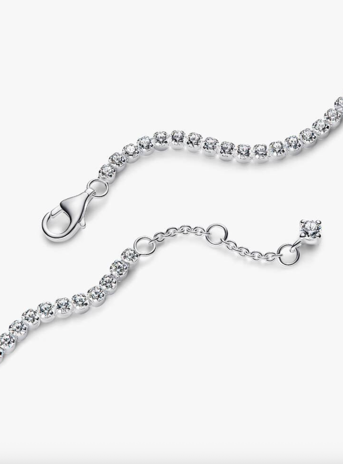 Sterling silver tennis bracelet with clear cubic zirconia