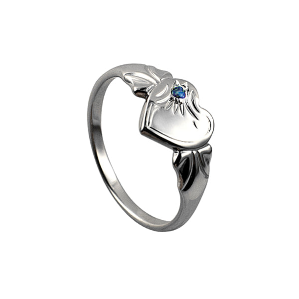 Sterling Silver September Signet Ring