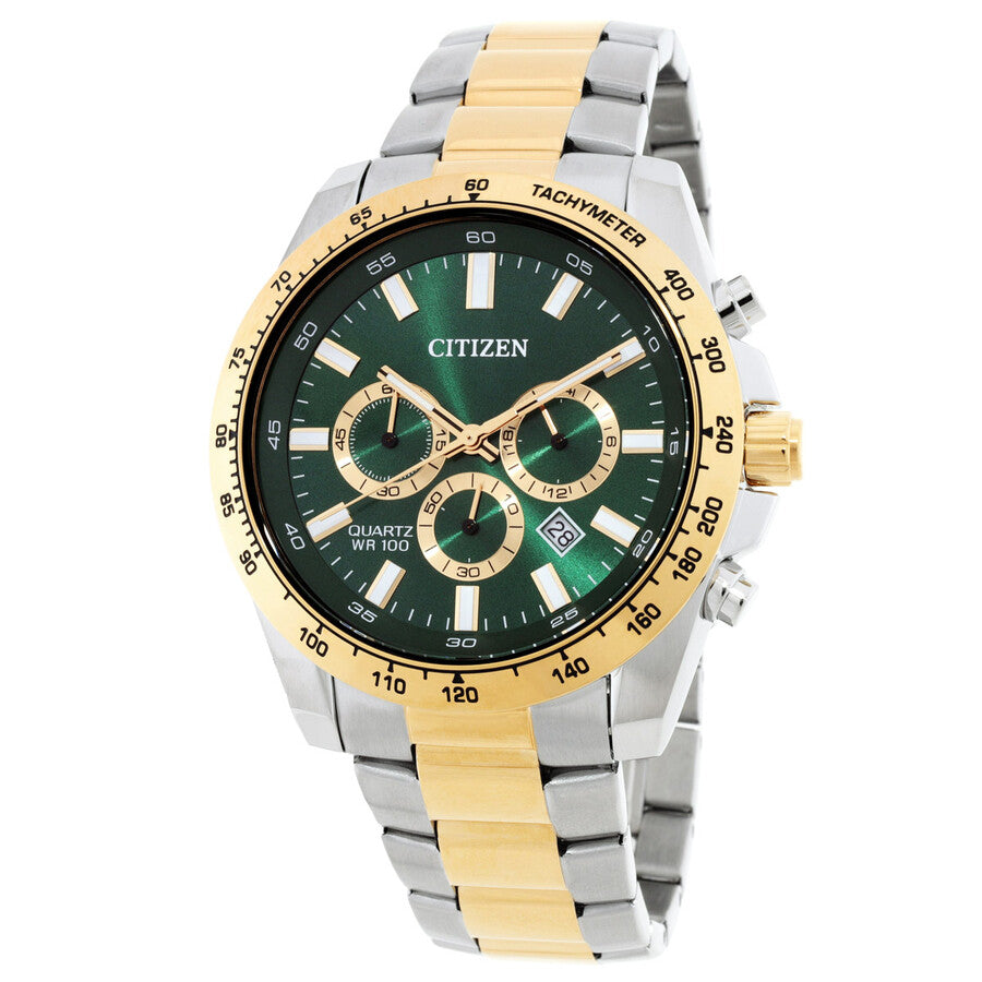 Citizen Sports Chronograph Quartz Green Dial Men's Watch