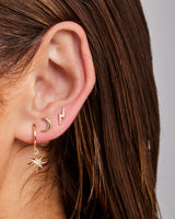Crescent Moon Stud Earrings in Yellow Gold