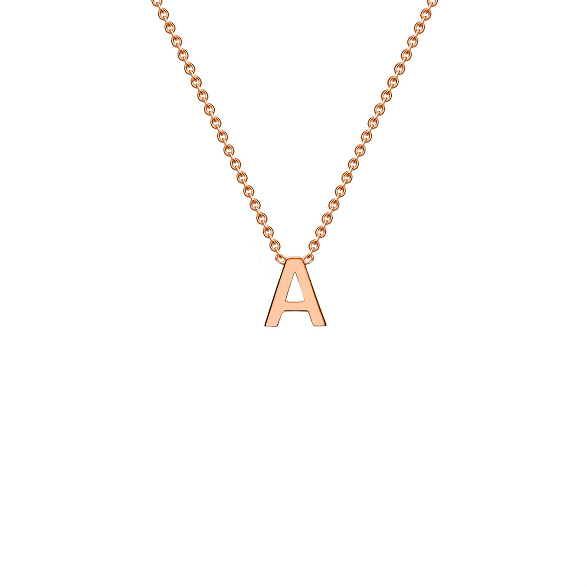 9ct Yellow Gold Petite Initial Necklace - D