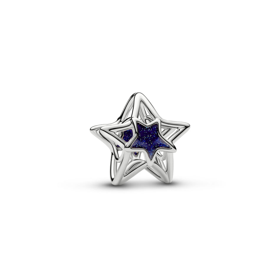 Pandora Openwork Star Charm - Platinum Plated