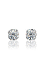 GEORGINI ELEGANT ESSENTIALS 6.5MM ROUND HIDDEN HALO STUD SILVER