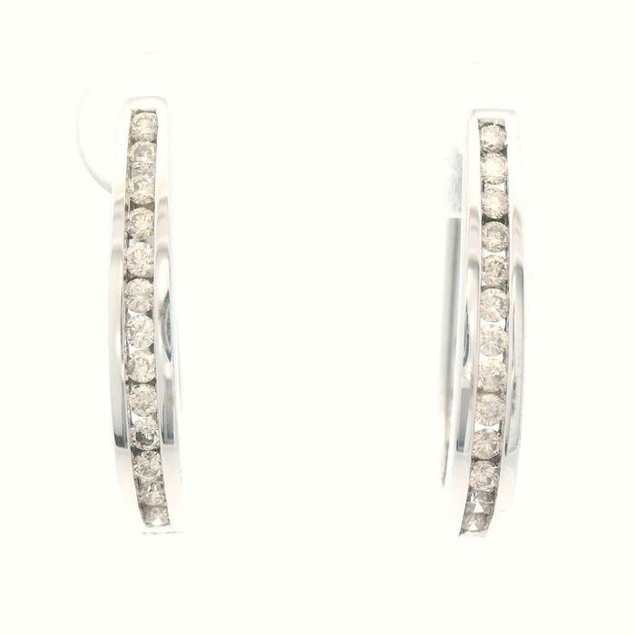 AS007 9CT W/G .50CT Dia SET OVAL HUGGIES