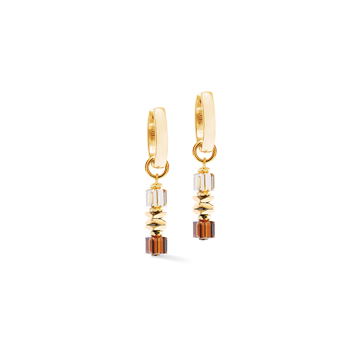 Coeur de Lion Hoop Wave Cube Flow Gold-Brown