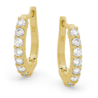 9K Yellow Gold Lab Grown Diamond Earrings
