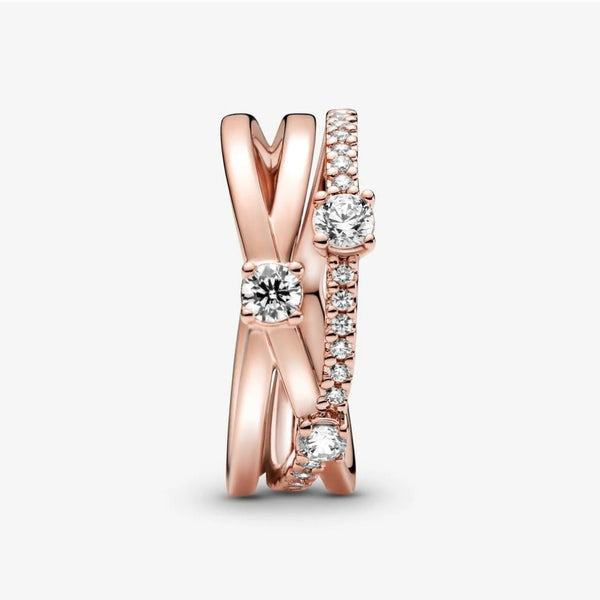 Pandora Sparkling Triple Band Ring