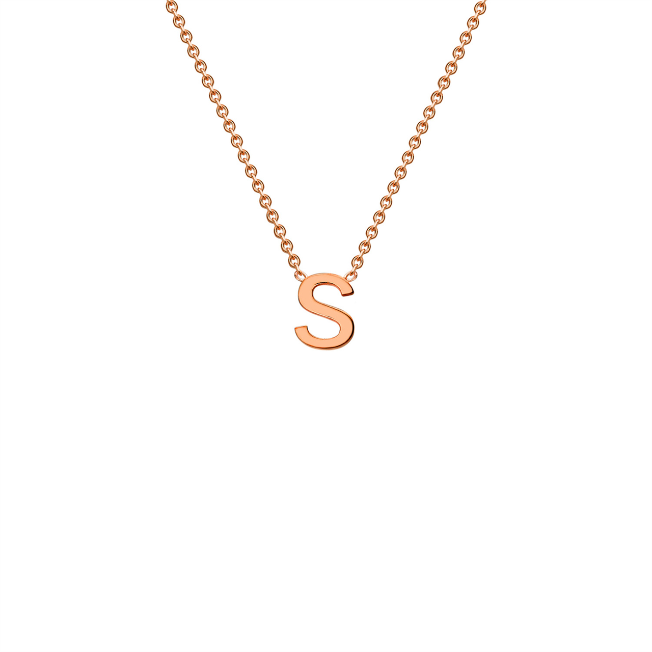 9ct Yellow Gold Petite Initial Necklace - D