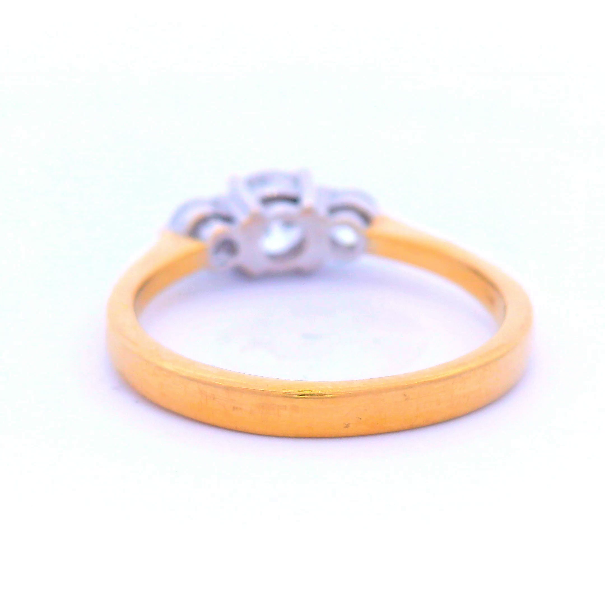 Trilogy Diamond Ring in Yellow Gold TDW 0.83 Carat