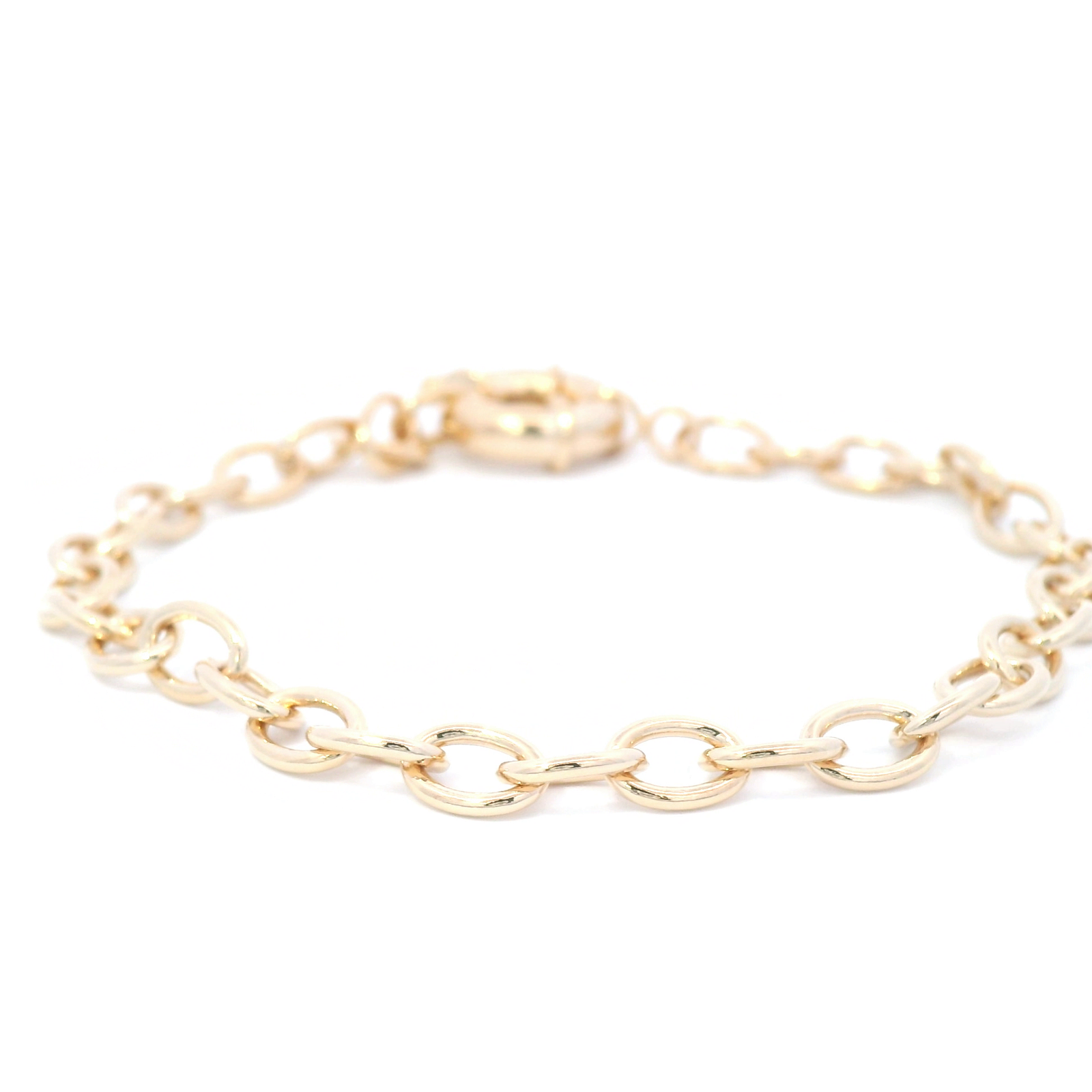 Oval Link Bolt Ring Bracelet In Yellow Gold