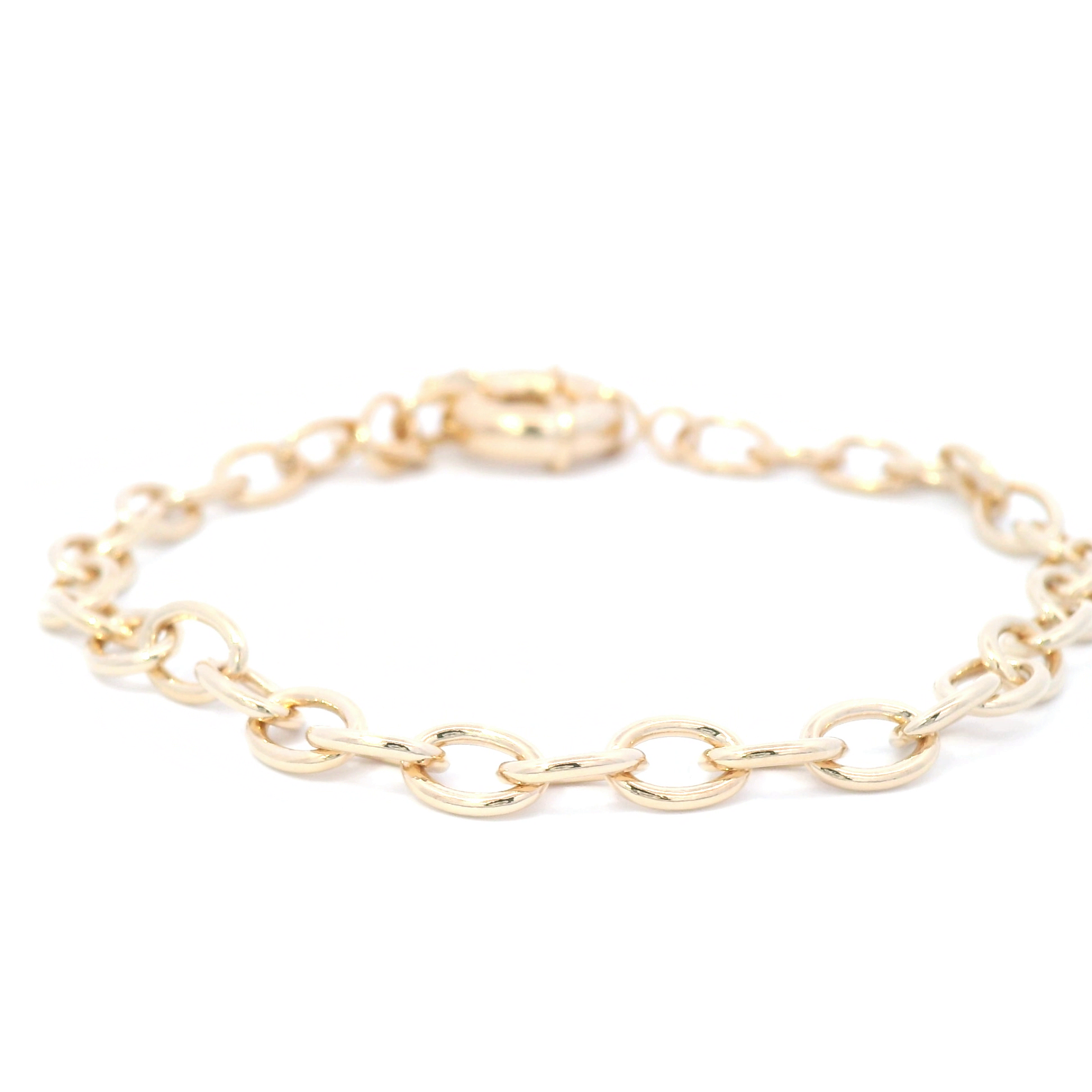 Oval Link Bolt Ring Bracelet In Yellow Gold