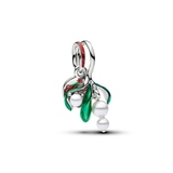 Pandora Mistletoe Platinum-Plated Double Dangle