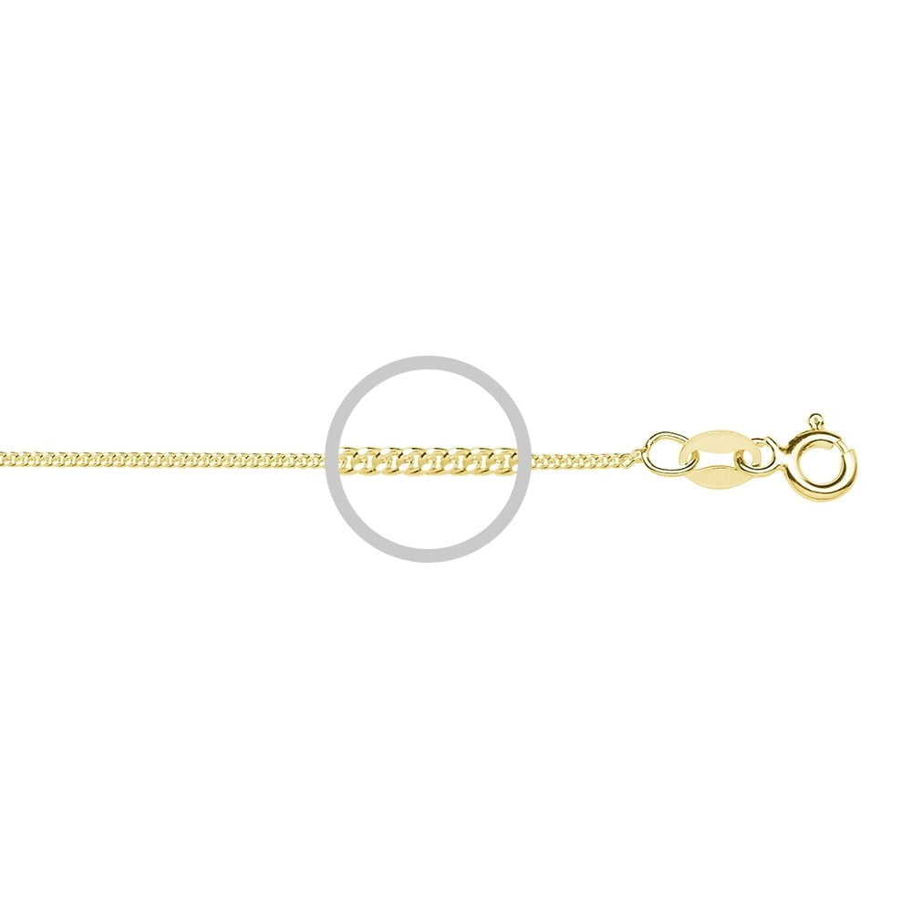 Sterling Silver Gold Plated 1mm Tight Curb Chain