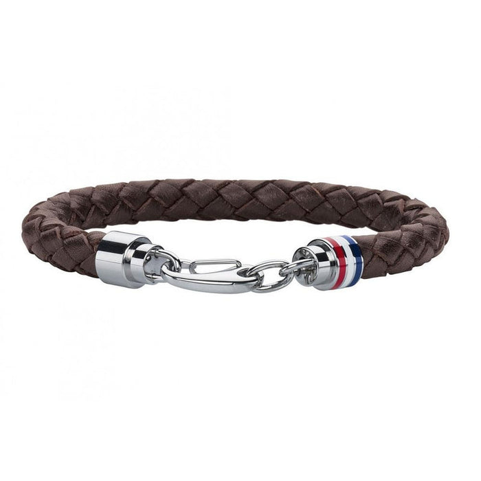 Tommy Hilfiger Jewellery Braided Brown Leather Unisex Bracelet