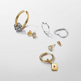 Sparkling Elevated Heart Stud Earrings