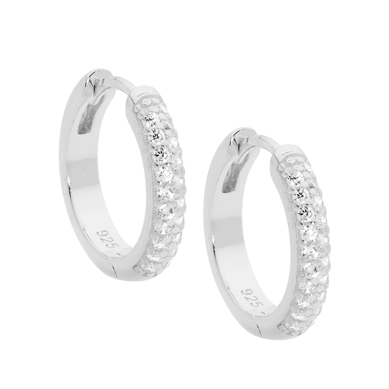 Ellani CZ Pave Hoop Earrings