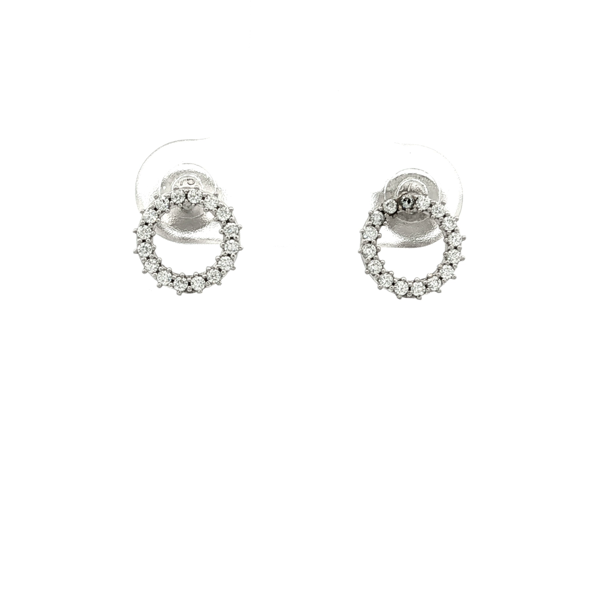 Open Circle Stud in White Gold