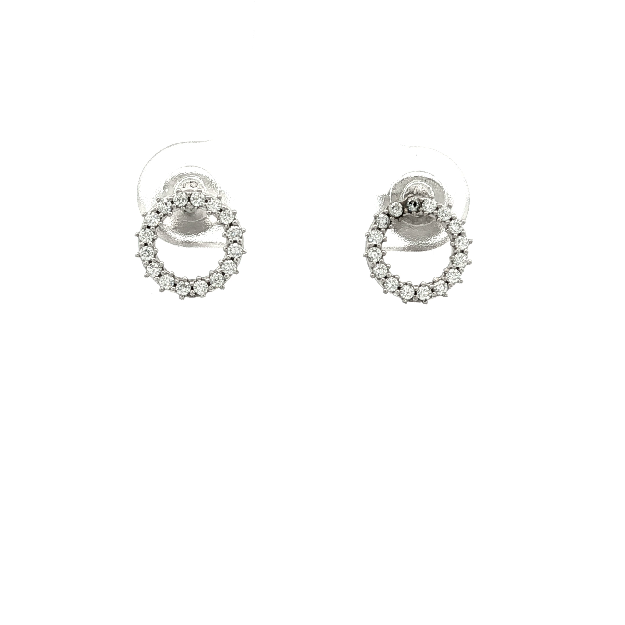 Open Circle Stud in White Gold