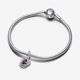 January Crystal Birthstone Eternity Circle Dangle Charm