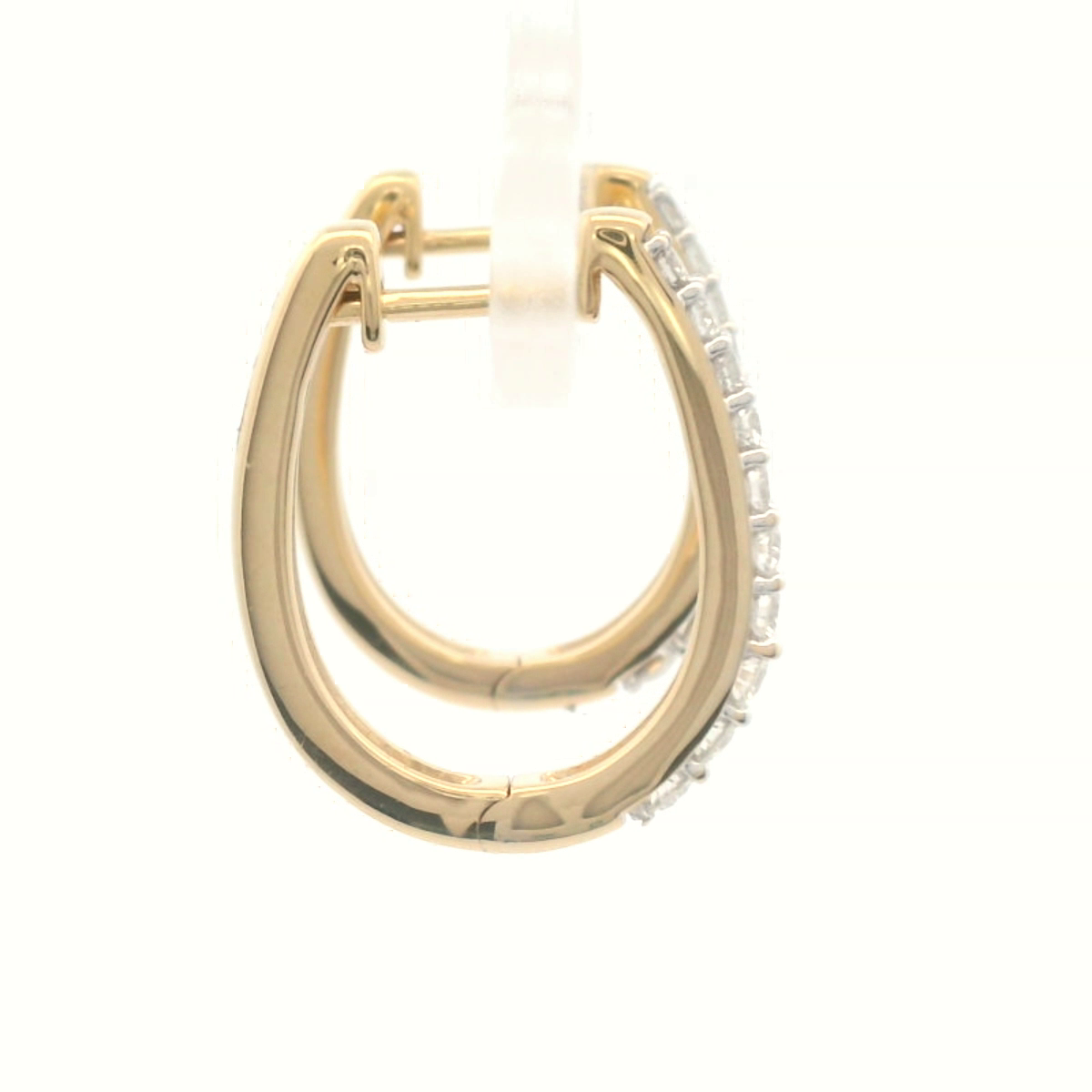 0.50ct Diamond Set 'U' Shaped Huggies in 18ct Yellow Gold