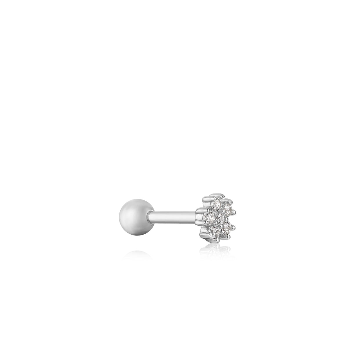 Anie Haie Silver Sparkle Flower Barbell Single Earring