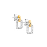 Ellani Sterling Silver Earrings Set with Cubic Zirconias.