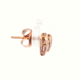 Circle Diamond Set in 9ct Rose Gold Stud Earrings