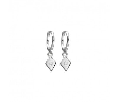 Huggies with Diamond Shape Crystal Drop