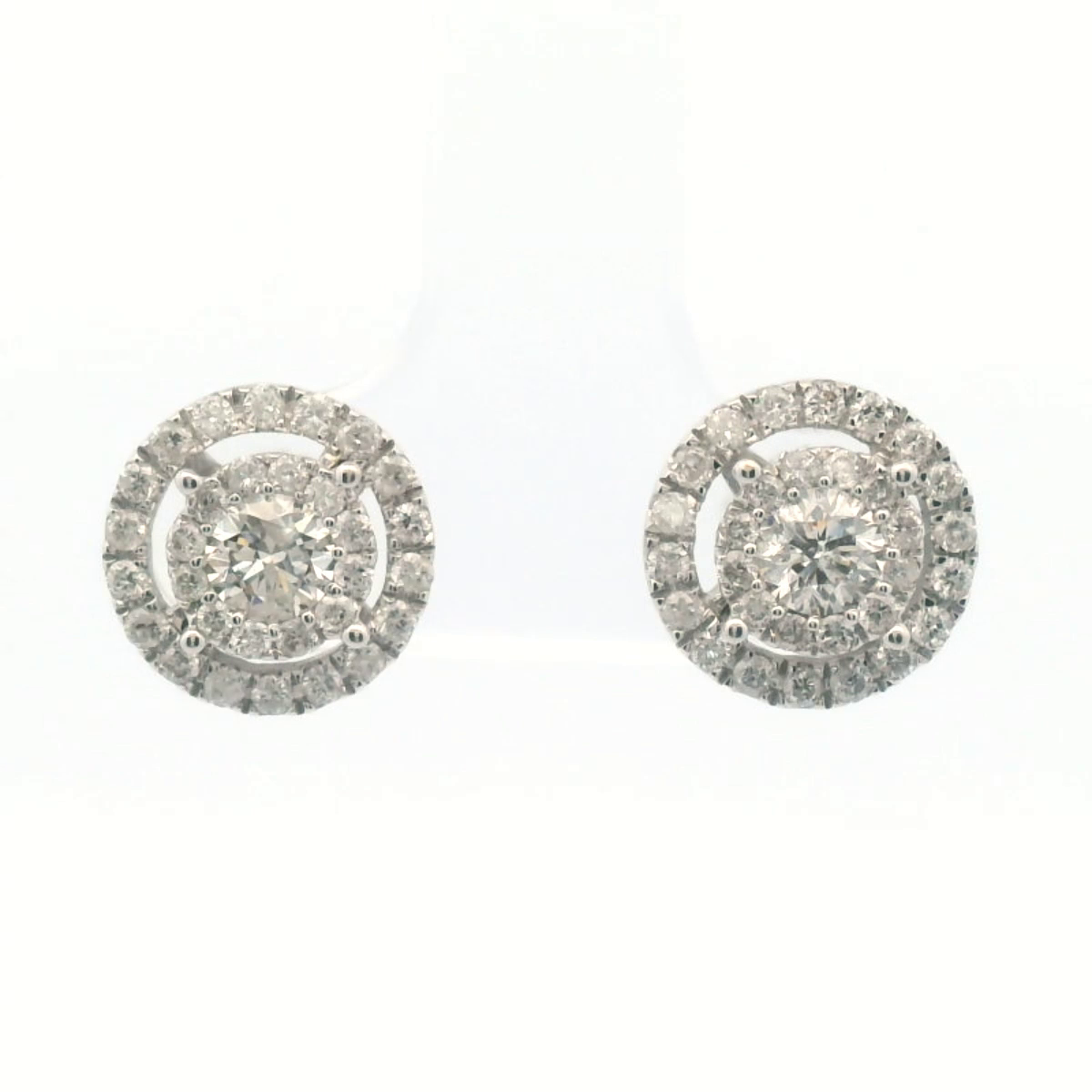 14CT W/G 1.03CT MULTI SET Dia STUD EARRINGS